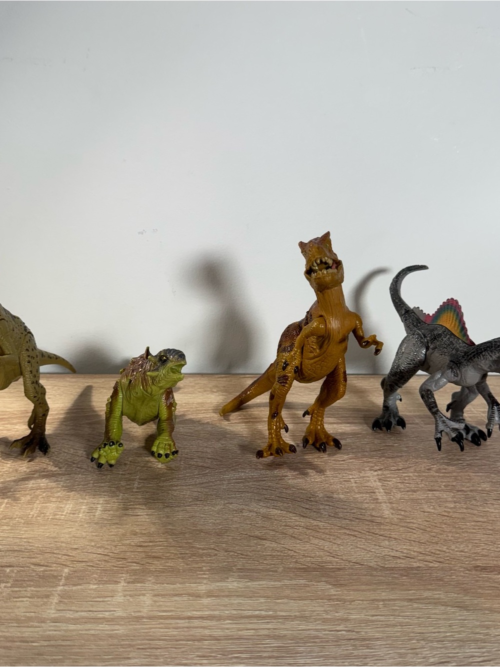 4pc Dinosaur Action Figure Lot Movable Poseable T Rex Spinosaurus ++ KID GALAXY